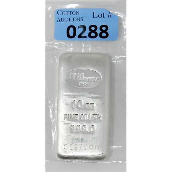 10 Oz. Italpreziosi .999 Silver Bar