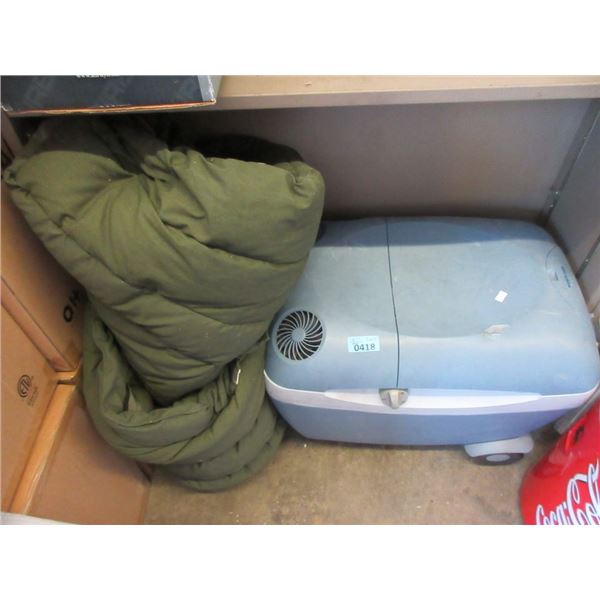 Electric Cooler and Sleeping Bag