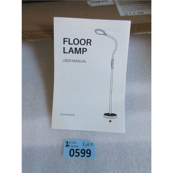 2 New Black LED Floor Lamps with Remotes