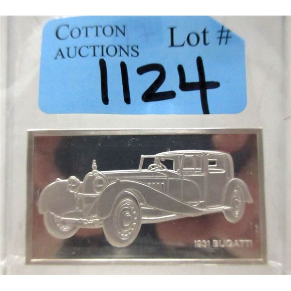 2.08 Oz. Franklin Mint Sterling Silver Car Bar