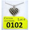 Image 1 : 1/2 CTW Black & White Diamond Heart Necklace