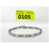 Image 1 : 7.15 CTW White Topaz & Diamond Tennis Bracelet