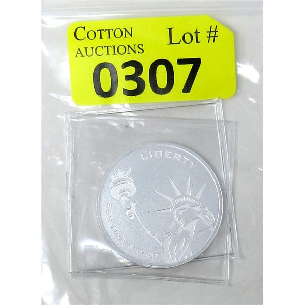 1 Oz. .999 Silver Lady Liberty/Eagle Freedom Round