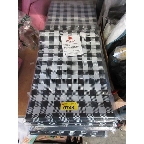 6 Packs of 10" x 13" Black Plaid Poly Mailers