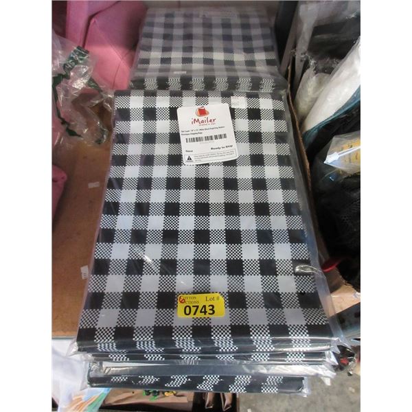 6 Packs of 10" x 13" Black Plaid Poly Mailers