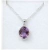 Image 1 : Amethyst & Diamond Pendant in Sterling Silver