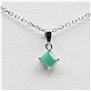 Image 3 : Sterling Silver Natural Emerald Pendant