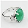 Image 5 : Base Metal Natural Jadeite & Cubic Zirconia Ring