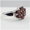 Image 3 : Sterling Silver Natural Garnet Ring