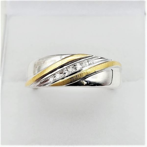 Sterling Silver & Gold Plated Diamond Ring