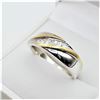Image 2 : Sterling Silver & Gold Plated Diamond Ring