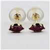 Image 5 : Yellow Gold Natural Enhanced Ruby Earrings