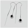 Image 4 : Sterling Silver Natural Sapphire & Cubic Zirconia Earrings