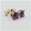 Image 5 : Yellow Gold Natural Amethyst Earrings