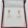 Image 1 : Yellow Gold Cubic Zirconia Heart Earrings