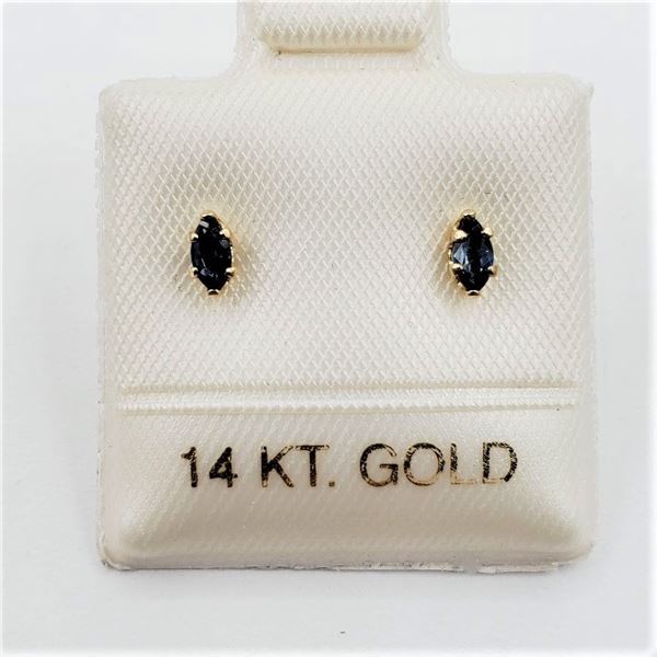 Yellow Gold Natural Sapphire Earrings