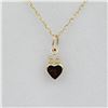 Image 1 : Yellow Gold Natural Garnet Heart Pendant