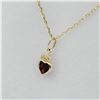 Image 2 : Yellow Gold Natural Garnet Heart Pendant