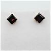 Image 1 : Yellow Gold Natural Garnet Stud Earrings