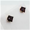 Image 3 : Yellow Gold Natural Garnet Stud Earrings