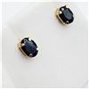 Image 3 : Yellow Gold Natural Sapphire Earrings