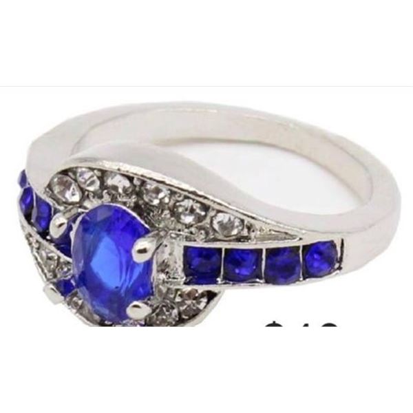Blue Sapphire Rhinestone Ring