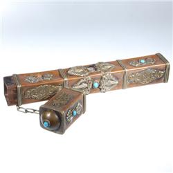 Tibetan Brass Prayer Scroll Tube (ANT-073)