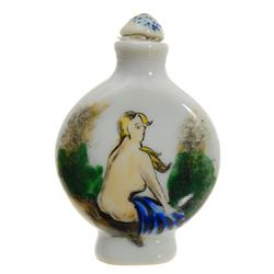 Chinese Blue Porcelain Hand Painted Snuff Bottle (ANT-680)