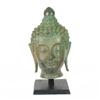 Image 1 : Large Bronze Buddha Head on Base  (CLB-104)