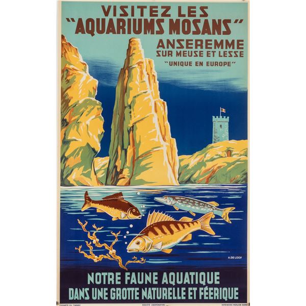 VISITEZ LES AQUARIUM MOSANS TRAVEL POSTER