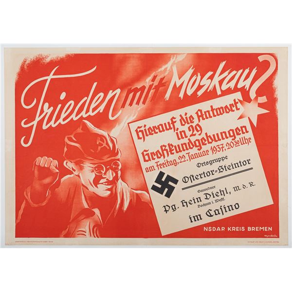 PEACE WITH MOSCOW GERMAN WWII POSTER