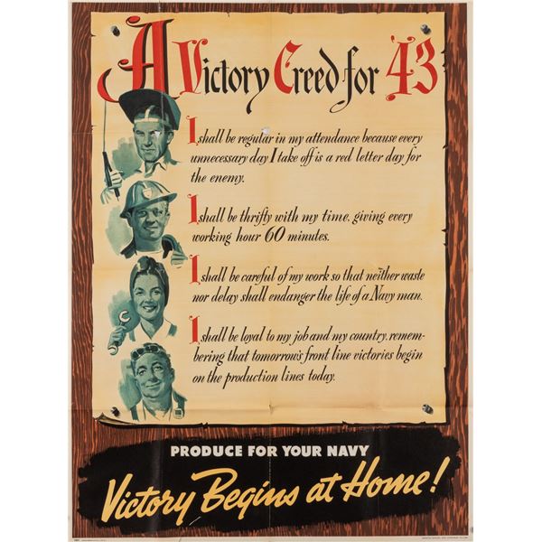 A VICTORY CREED FOR 43 POSTER