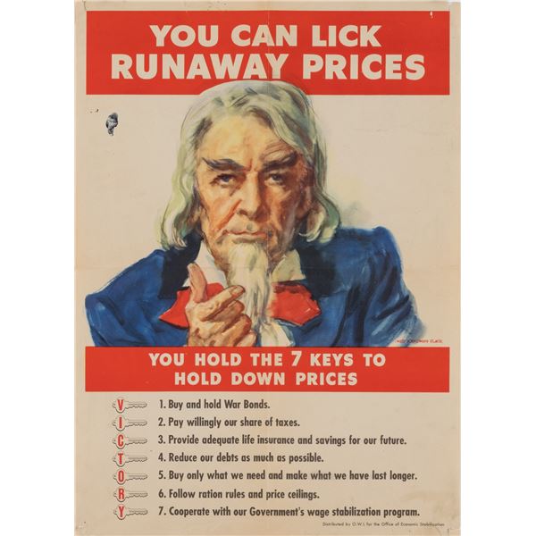 LICK RUNAWAY PRICES - JAMES MONTGOMERY FLAGG POSTER