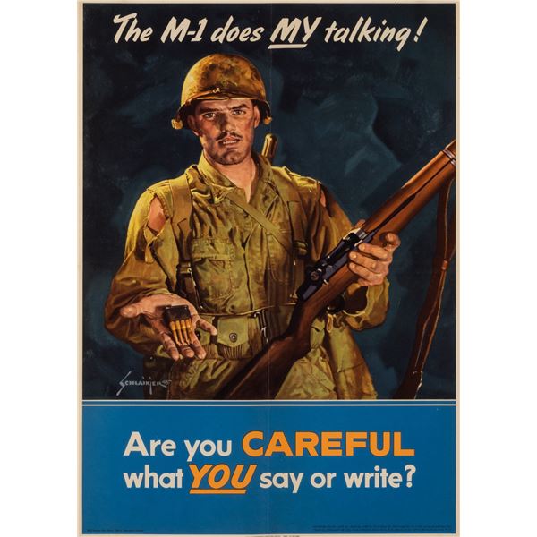 THE M-1 DOES MY TALKING WWII POSTER