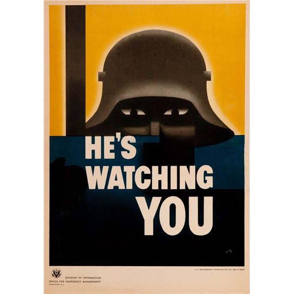 WWII HE'S WATCHING YOU POSTER