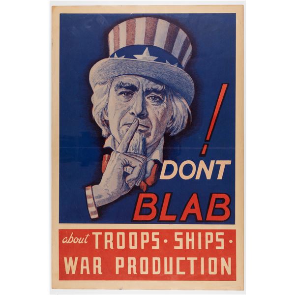 WWII DONT BLAB POSTER