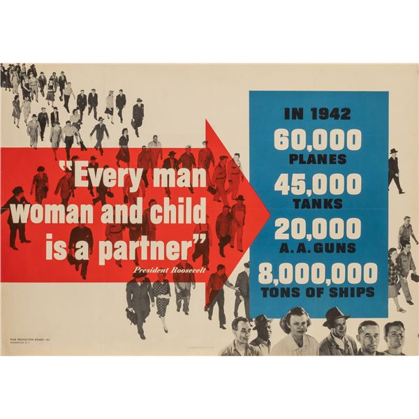 EVERY MAN, WOMAN, AND CHILD FDR WWII POSTER