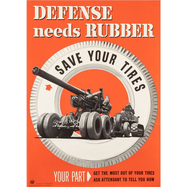 WWII SAVE YOUR TIRES POSTER