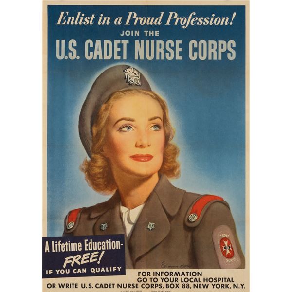 WWII US CADET NURSE CORPS EDMUNDSON POSTER
