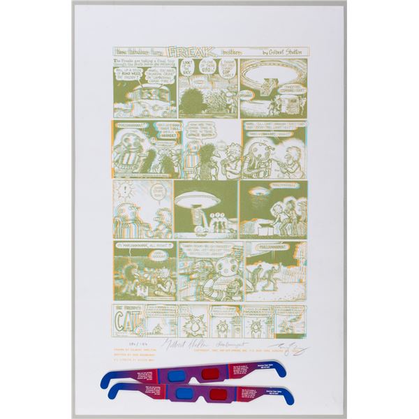 GILBERT SHELTON FURRY FREAK BROTHER 3D POSTER SIGNED