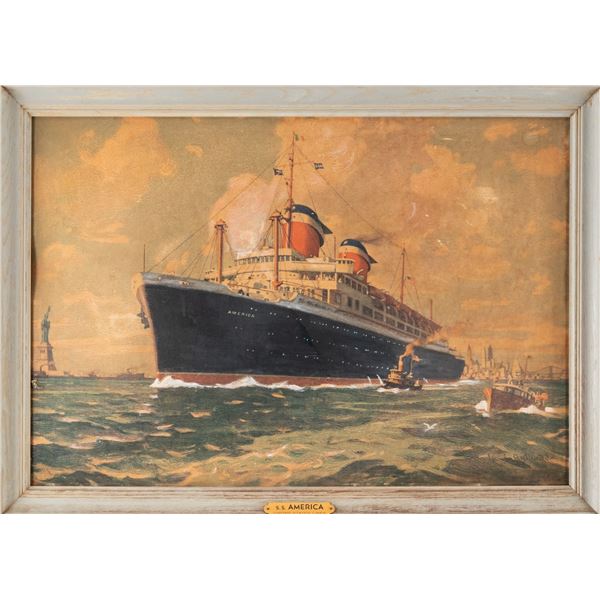 S.S. AMERICA FRAMED PRINT