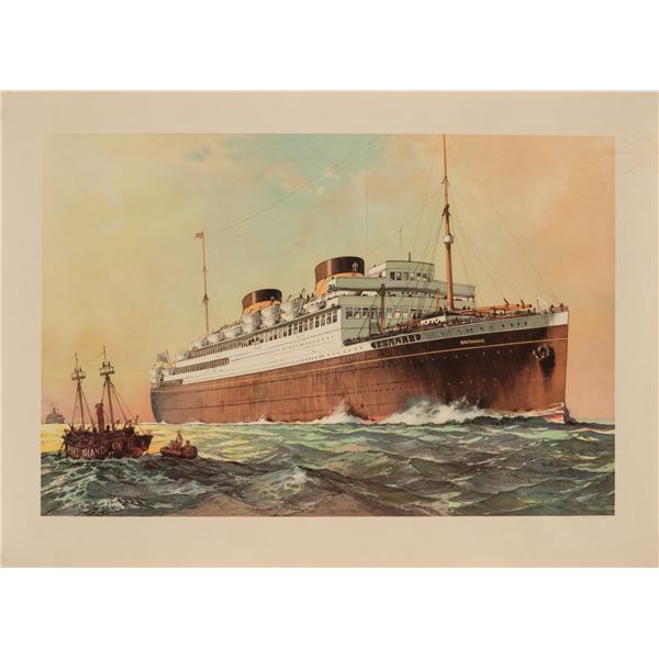 MV BRITANNIC OCEAN LINER PRINT BY WALTER THOMAS