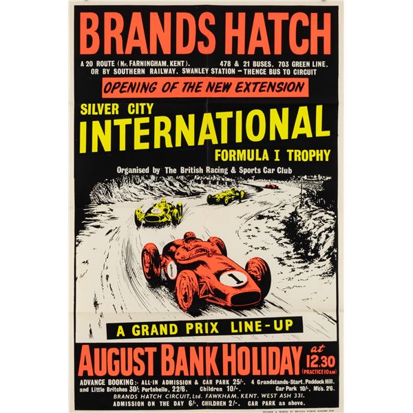 1961 BRANDS HATCH FORMULA 1 POSTER