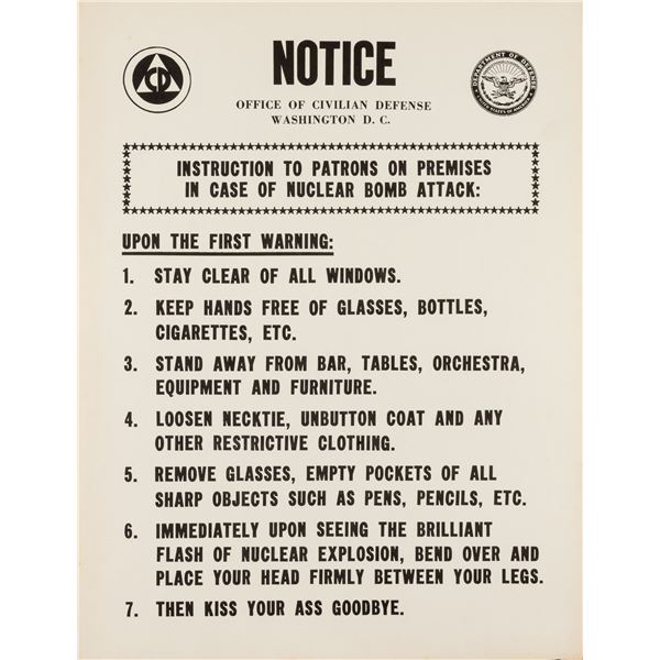 ANTINUCLEAR WAR KISS YOUR ASS GOODBYE POSTER