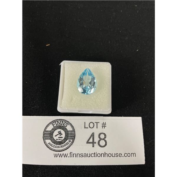 Sky Blue Topaz 6.245 ct. 14.14 x 10.22 x 6.39 mm. Pear Cut- Loupe Clean- Brazil Enhanced