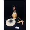Image 1 : A Carved Anetler, Old Bottle and a Whitecaps Drum