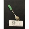 Image 1 : Mexian 925 Sterling Silver w/ Carved Green Stone Sugar Spoon