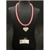 Image 1 : Pink Stardust Chocker Necklace w/ Heart Shaped Pendant