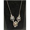 Image 2 : Silver Plated 3 Black Pearls and Black Cord Chocker Neckalce