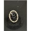 Image 2 : Gorgeous 925 Sterling Silver w/ Carved Black Stone Ladies Ring